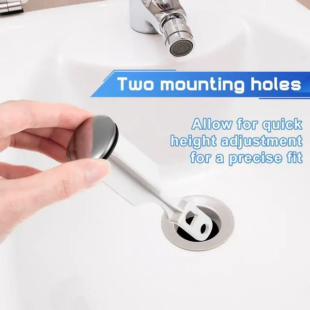 Alt view image 5 of 6 - 2 Hole Pop Up Stoppers, Chrome Bathroom Sink Stopper fits Most Pop Up Drain Design, 4-1/2 Inch Tall, 1-3/8 Inch Cap Diameter, with Gasket Seal, Compatible with PF WaterWorks PF0240 (6 Pack)