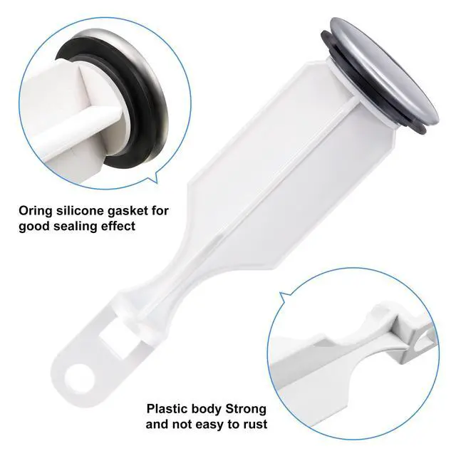 Alt view image 6 of 6 - 2 Hole Pop Up Stoppers, Chrome Bathroom Sink Stopper fits Most Pop Up Drain Design, 4-1/2 Inch Tall, 1-3/8 Inch Cap Diameter, with Gasket Seal, Compatible with PF WaterWorks PF0240 (6 Pack)