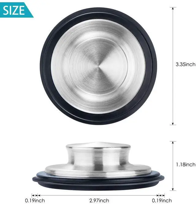 Alt view image 2 of 7 - 2PCS Kitchen Sink Stopper - Stainless Steel, Large Wide Rim 3.35" Diameter