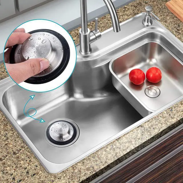 Alt view image 6 of 7 - 2PCS Kitchen Sink Stopper - Stainless Steel, Large Wide Rim 3.35" Diameter