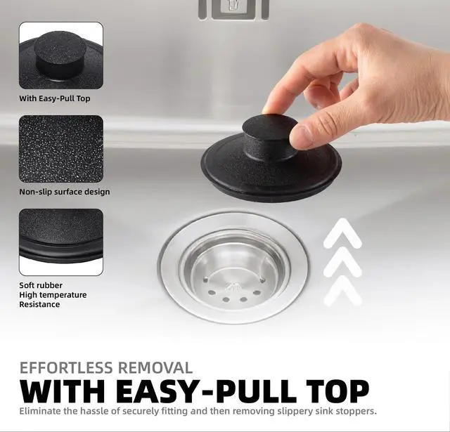 Alt view image 7 of 7 - 3-1/2" Kitchen Garbage Disposal Stopper Universal Drain Plug