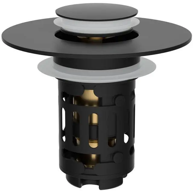 Main image of Upgraded 3 in 1 Bathroom Sink Drain Strainer, Universal Pop Up Stopper, Removable Stainless Steel Filter Basket Hair Catcher, Sink Plug for 1.1''~2.36'' Basin, Brass Bullet Core, Matte Black