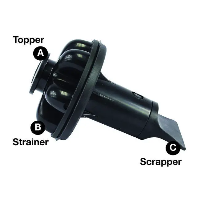 Alt view image 5 of 7 - 10768A | Disposal Genie II Garbage Disposal Strainer and Stopper, Kitchen Sink Drain Splash Guard with Food Scraper, Black, 1-Pack