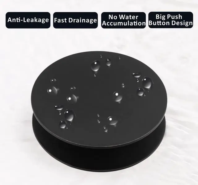 Alt view image 5 of 7 - Universal Bathroom Sink Drain Stopper, Fits Most Pop-Up Drains for Vessel Sink Lavatory Vanity, Sink Drain Strainer with Detachable Hair Catcher, Tested by Plumber in US (MATT Black)