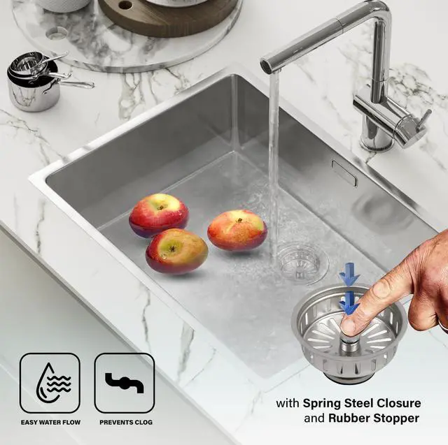 Alt view image 4 of 7 - 97353 Kitchen Sink Basket Strainer Replacement for Kohler Style Drains Stainless Steel Stopper (Can Vary in 2 Styles), 3.5" (Pack of 1)