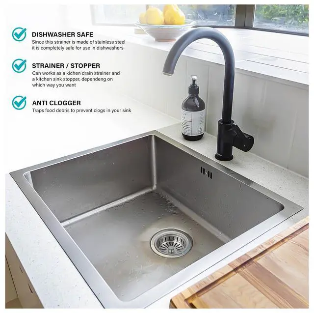 Alt view image 6 of 7 - 97353 Kitchen Sink Basket Strainer Replacement for Kohler Style Drains Stainless Steel Stopper (Can Vary in 2 Styles), 3.5" (Pack of 1)