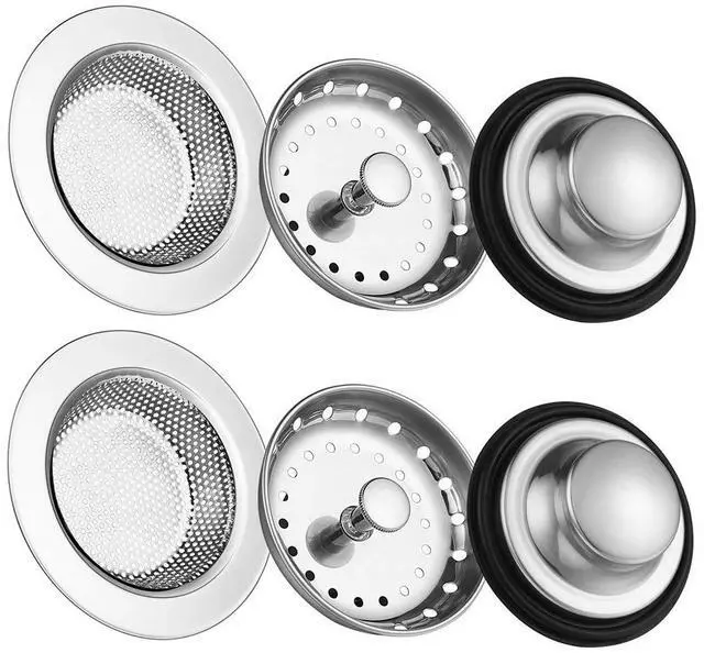 Main image of Kitchen Sink Drain Strainer 6 Pack Stainless Steel Sink Stopper, Anti-Clogging Kitchen Sink Drain Basket for Kitchen Sink Strainer Replacement Set