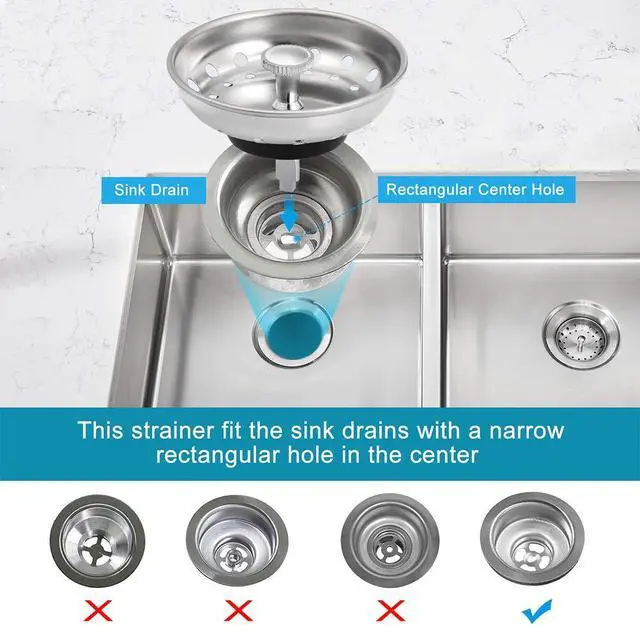 Alt view image 4 of 7 - Kitchen Sink Drain Strainer 6 Pack Stainless Steel Sink Stopper, Anti-Clogging Kitchen Sink Drain Basket for Kitchen Sink Strainer Replacement Set