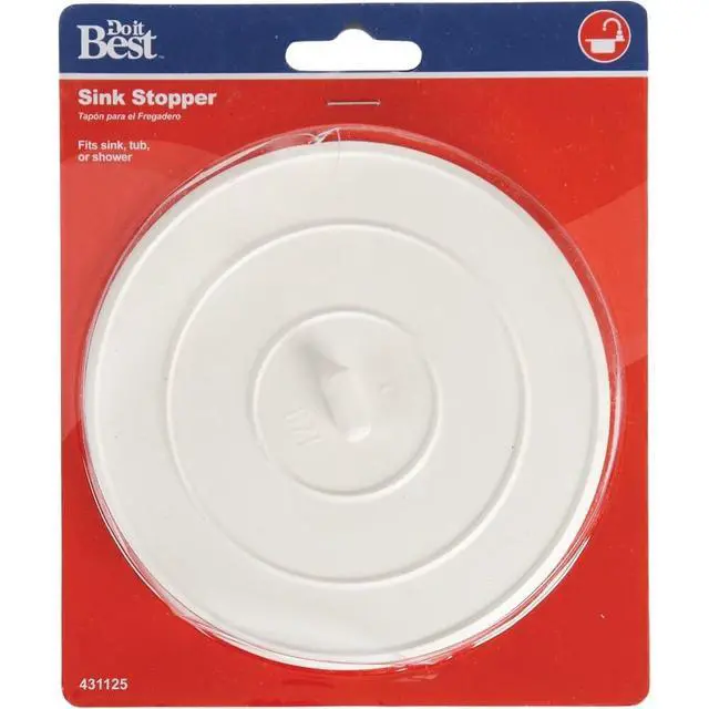 Alt view image 2 of 2 - Do it Best 431125 Do it Rubber Sink Stopper, 5-Inch, White