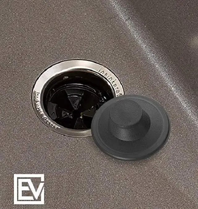 Alt view image 2 of 6 - Kitchen Sink Stopper - Drain Stopper Kitchen Sink Plug - Black Plastic Cover Cap Compatible with Kohler Insinkerator Waste King & Others