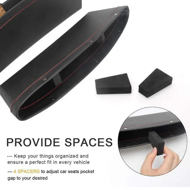 Alt view image 4 of 7 - 2 Set Car Seat Gap Organizer, Car Seat Gap Filler