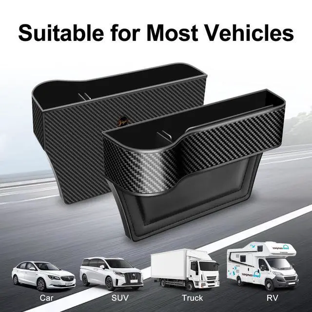Alt view image 7 of 7 - Car Seat Gap Filler Organizer, 2 Pack Car Console Organizer with Cup Holder