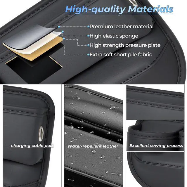 Alt view image 4 of 7 - Anti-Drop Car Seat Gap Filler Organizer, Premium Leather Console Organizer, Easy Access to Phone/Keys, Universal Fit for Car SUV Truck Multi-Purpose Essentials Organizer(2PC)