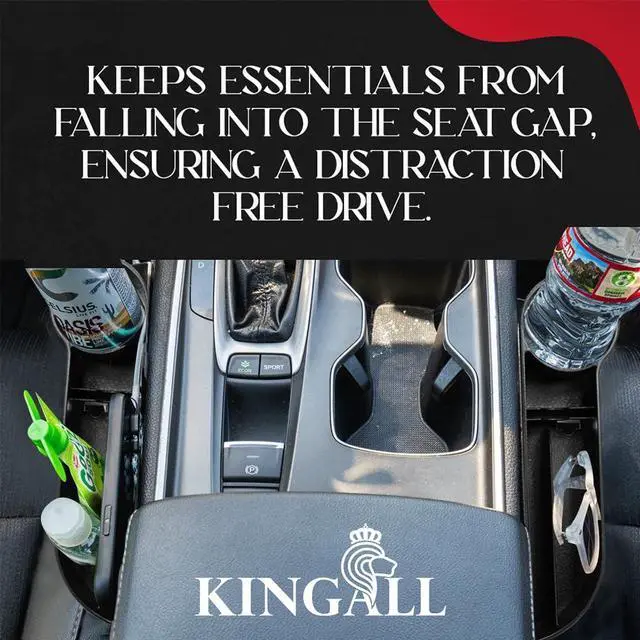 Alt view image 5 of 7 - Car Seat Gap Filler Organizer 2 Pack, Accessory Tray