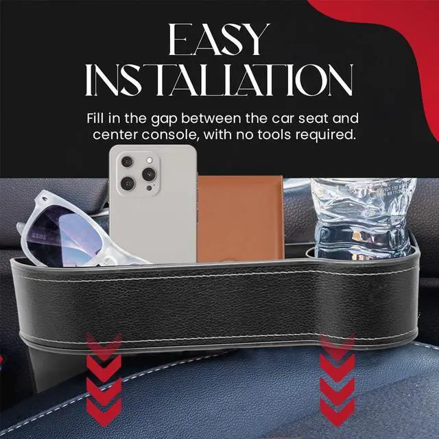 Alt view image 4 of 7 - Car Seat Gap Filler Organizer 2 Pack, Accessory Tray