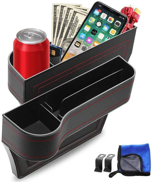 Main image of Car Seat Gap Filler Organizer, 2 Pack Car Console Organizer with Cup Holder