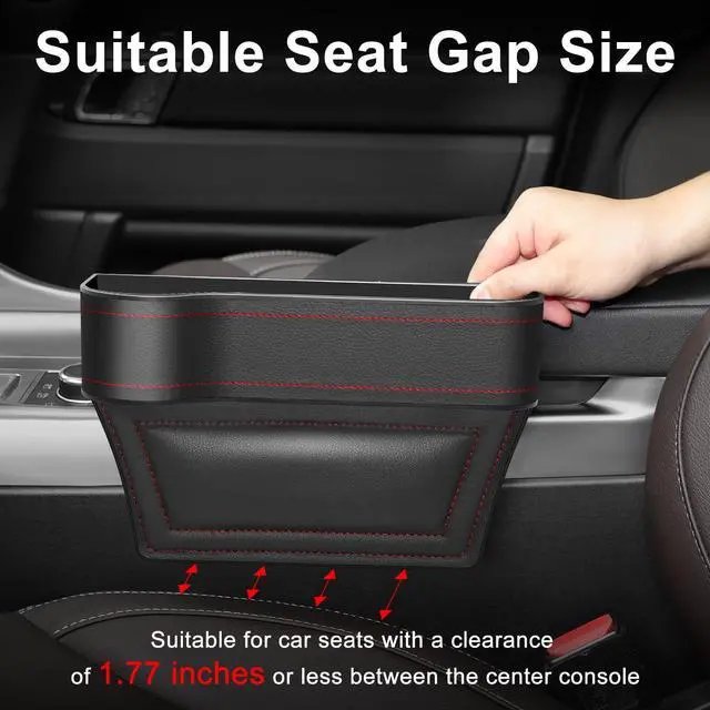 Alt view image 3 of 7 - Car Seat Gap Filler Organizer, 2 Pack Car Console Organizer with Cup Holder