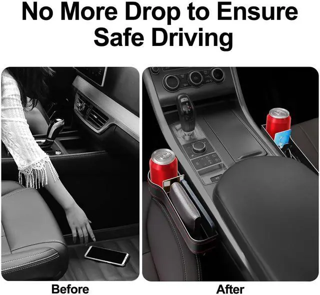 Alt view image 5 of 7 - Car Seat Gap Filler Organizer, 2 Pack Car Console Organizer with Cup Holder