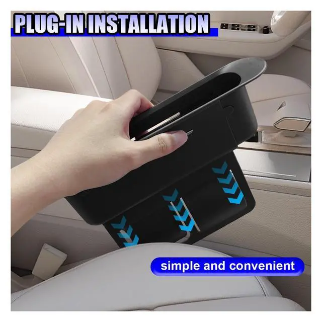 Alt view image 6 of 6 - Car Seat Gap Filler, Multifunctional Car Seat Organizer, Phone Holder Between Seats & Console, Automotive Storage Box Accessories for Keys, Sunglasses, Cards, Phones (Black)