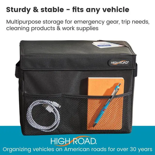 Alt view image 2 of 7 - Carganizer Car Storage Bin with Lid for Front Seat, Back Seat or Trunk