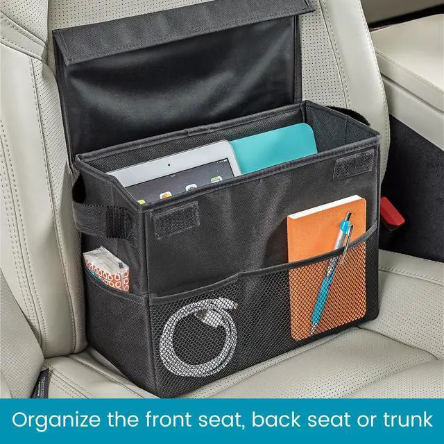Alt view image 5 of 7 - Carganizer Car Storage Bin with Lid for Front Seat, Back Seat or Trunk