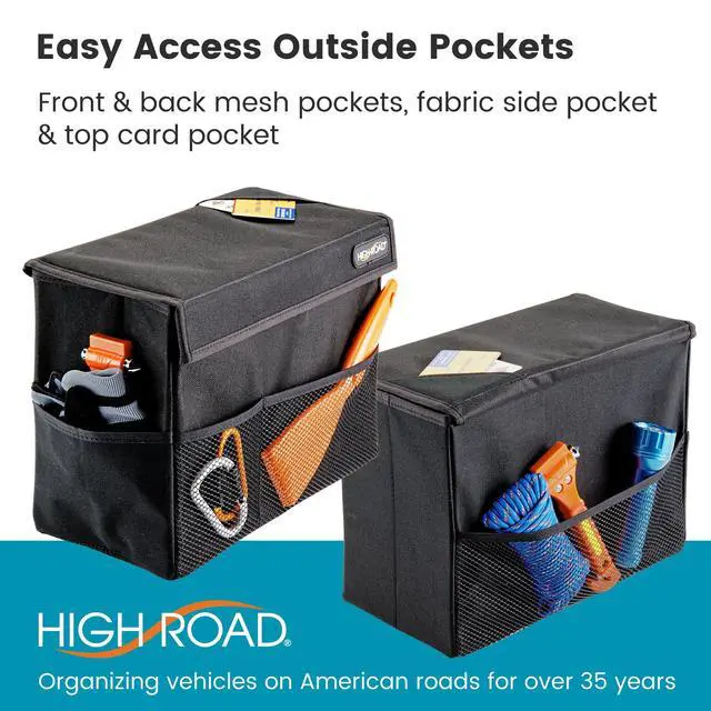 Alt view image 6 of 7 - Carganizer Car Storage Bin with Lid for Front Seat, Back Seat or Trunk