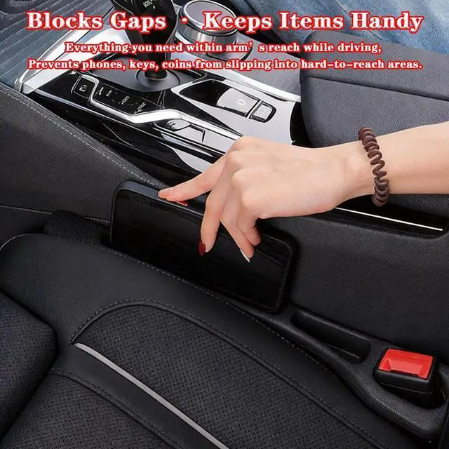 Alt view image 5 of 7 - Car Seat Gap Filler Organizer of 2, 2 in 1 Car Gap Filler (Black)