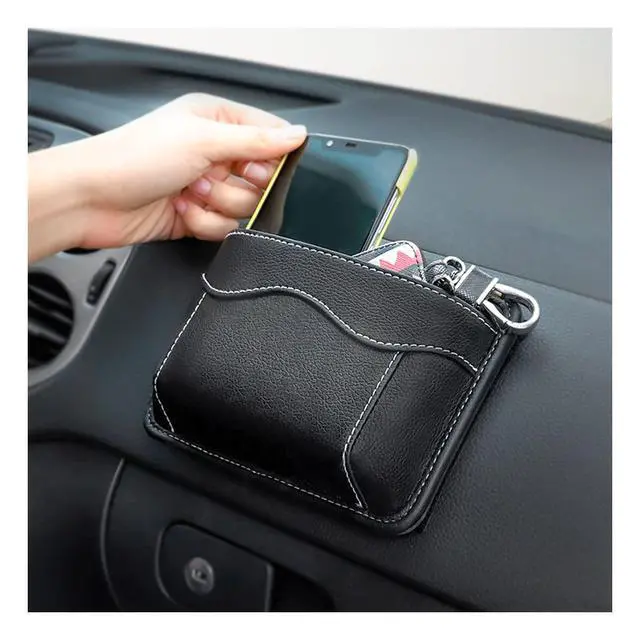 Alt view image 4 of 7 - PU Leather Car Seat Side Pocket Organizer, Black/Flag