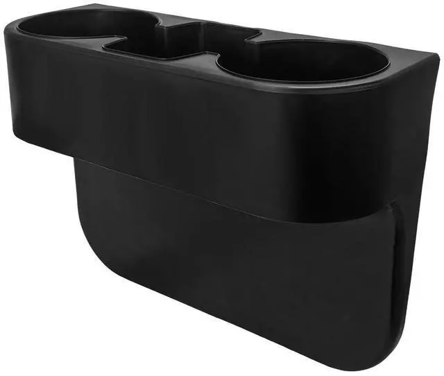 Main image of Car Cup Holder Gap Filler Organizer, Multifunctional Auto Front Console Gap Filler with Cup Holder, Leather Extra Cup Holder Storage Box for Car Truck SUV, Car Accessories (Black/Plastic)