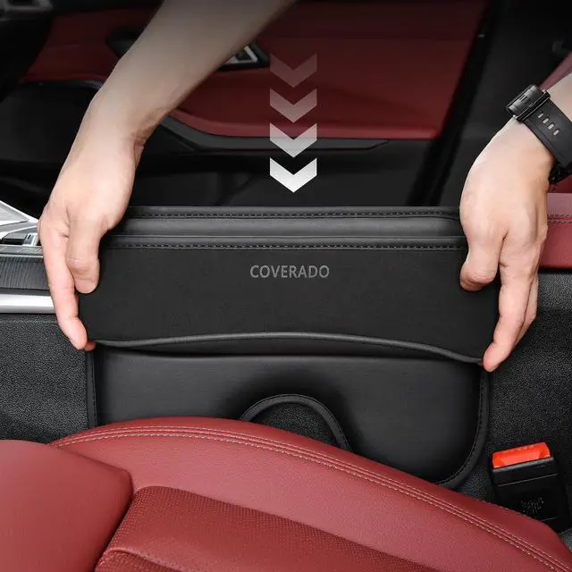 Alt view image 2 of 7 - Universal Car Seat Gap Filler Organizer, Premium Suede Leather Car Seat Side Gap Filler, Seat Gap Storage Box for Suv Truck, Car Interior Accessories, Black-1pc