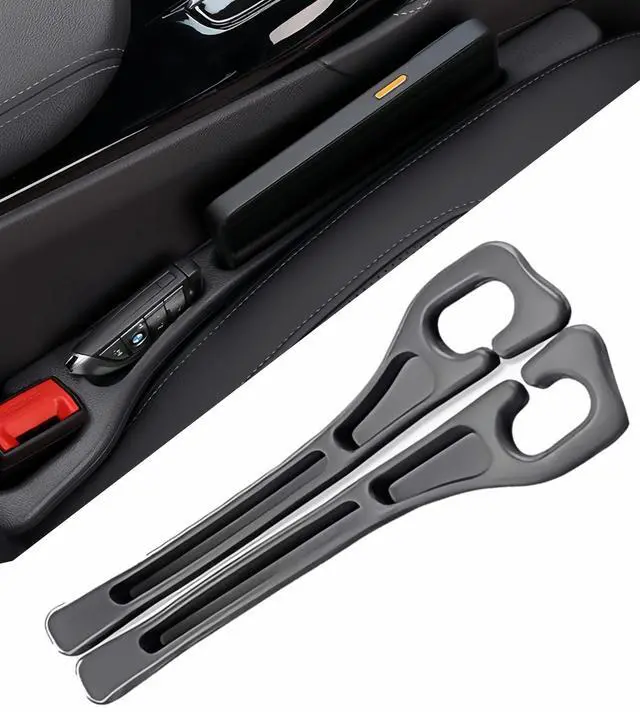 Main image of Car Seat Gap Filler 2 Pack, No Drop Seat Gap Plug with Dual Storage Slots, Blocks Phones Keys Coins, Flexible EVA Console Gap Filler Auto Accessories for Cars SUVs Trucks