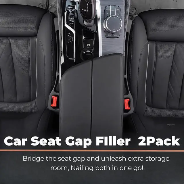 Alt view image 2 of 6 - Car Seat Gap Filler 2 Pack, No Drop Seat Gap Plug with Dual Storage Slots, Blocks Phones Keys Coins, Flexible EVA Console Gap Filler Auto Accessories for Cars SUVs Trucks