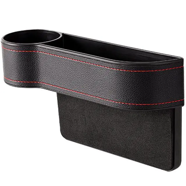 Alt view image 7 of 7 - Car Seat Gap Filler Organizer Between Front seat car Organizer and Storage Box, Auto Premium PU Leather Console with Cup Holder, Car Pocket for Interior Essentials (for Driver Side)