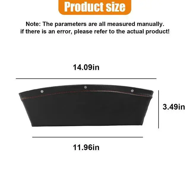 Alt view image 2 of 6 - Car Seat Gap Filler Organizer, L-Capacity Leather Automotive Interior Storage Box, Universal Vehicle Side Seat Gap Filler Accessories for Keys, Phones, Glasses (Black)