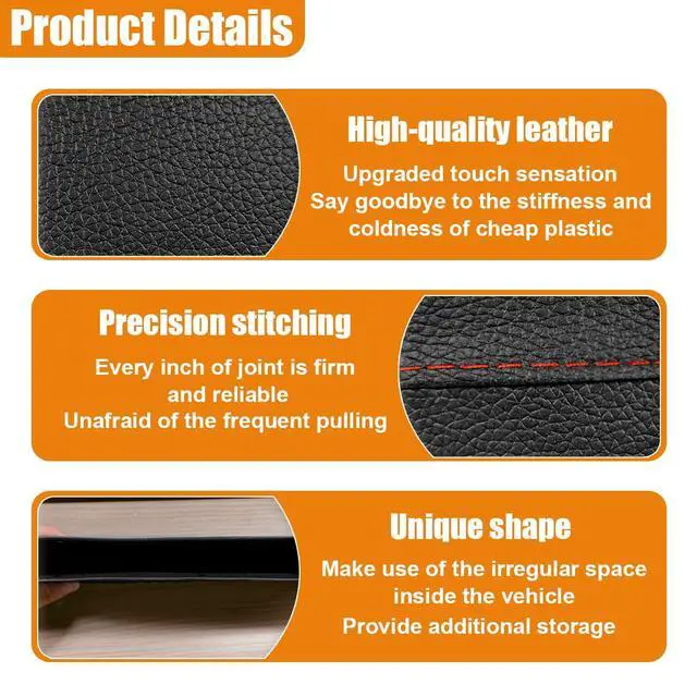 Alt view image 3 of 6 - Car Seat Gap Filler Organizer, L-Capacity Leather Automotive Interior Storage Box, Universal Vehicle Side Seat Gap Filler Accessories for Keys, Phones, Glasses (Black)