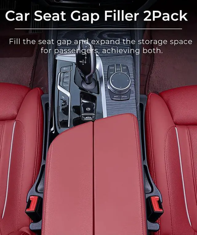 Alt view image 4 of 7 - Car Seat Gap Filler, 2-Pack No-Drop Seat Side Gap Seam Filler Organizer with Phone Holder, Universal Fit Fill The Gap Between Seat & Console, Perfect for Car, SUV, Truck