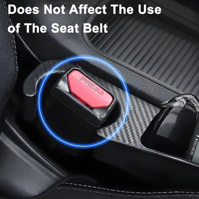 Alt view image 4 of 7 - 2 PCS Car Seat Gap Filler, Seat Gap Filler with Black-Carbon Fiber Texture for Cars SUV Trucks, Console Side Gap Organizer Storage Box with Charge Cable Hole, Fit for 1.2 Inches Seat Console Gap