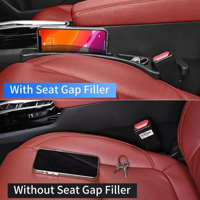 Alt view image 6 of 7 - Car Seat Accessories, Car Seat Gap Filler, Car Organizers and Storage with Phone Holder, Car Interior Accessories Fit Sedan SUV Truck -2PCS Black