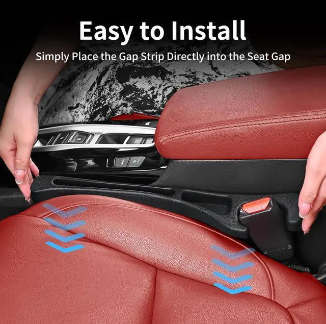 Alt view image 4 of 7 - Car Seat Accessories, Car Seat Gap Filler, Car Organizers and Storage with Phone Holder, Car Interior Accessories Fit Sedan SUV Truck -2PCS Black