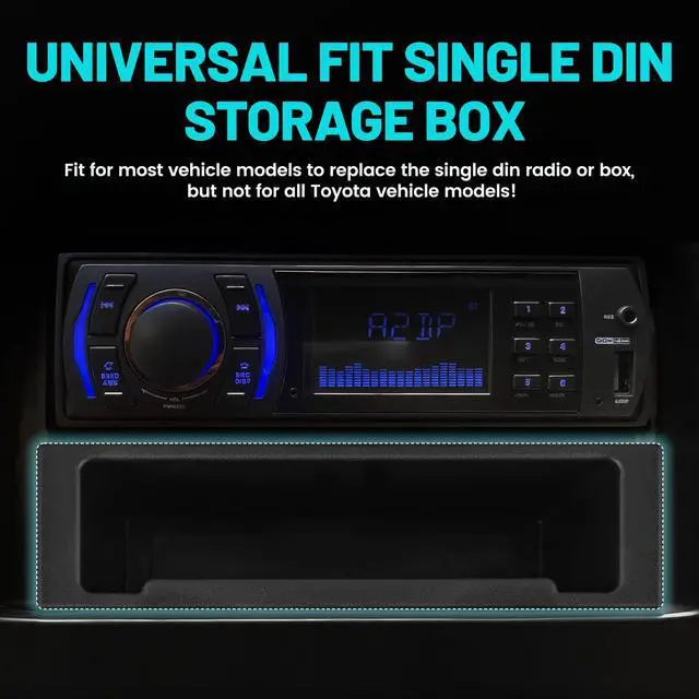 Alt view image 2 of 7 - Dash Storage Pocket, Universal Fit Car Radio Storage Box, Single Din Dashboard Organizer, Dash Pocket Organizer Kit for Jeep Ford Mazda Stereo Holder
