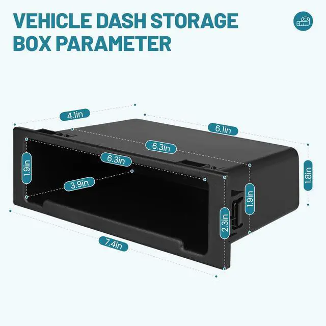 Alt view image 3 of 7 - Dash Storage Pocket, Universal Fit Car Radio Storage Box, Single Din Dashboard Organizer, Dash Pocket Organizer Kit for Jeep Ford Mazda Stereo Holder