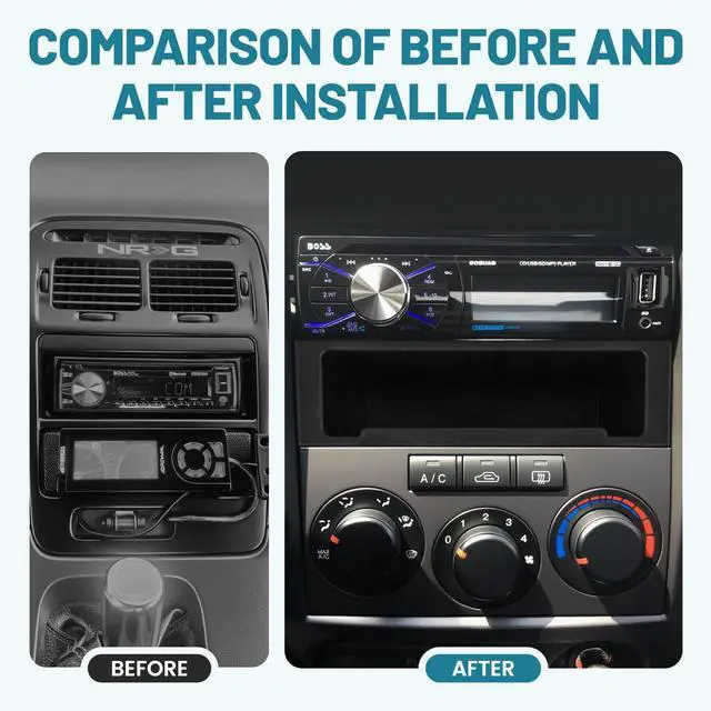 Alt view image 7 of 7 - Dash Storage Pocket, Universal Fit Car Radio Storage Box, Single Din Dashboard Organizer, Dash Pocket Organizer Kit for Jeep Ford Mazda Stereo Holder