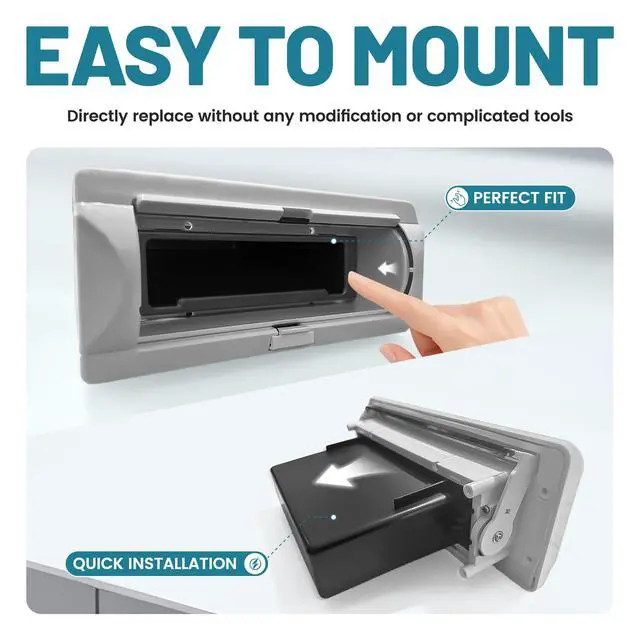 Alt view image 5 of 7 - Dash Storage Pocket, Universal Fit Car Radio Storage Box, Single Din Dashboard Organizer, Dash Pocket Organizer Kit for Jeep Ford Mazda Stereo Holder