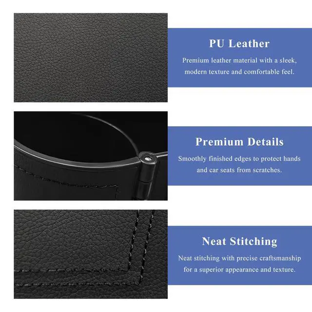 Alt view image 3 of 6 - Car Seat Gap Filler Organizer, Auto Leather Seat Organizer with Adjustable Cup Holder, Multifunctional Side Insert Center Console Storage Box for Phone Drink Sunglasses (Black)