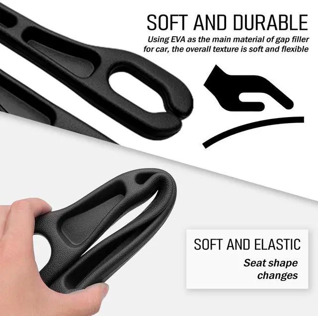 Alt view image 3 of 7 - 2PCS Car Seat Gap Filler Organizer,Soft Car Gap Filler Organizer for Filling Gaps with Storage Slots,Versatile Cars Seat Gaps Fillers Strip Cars Interior Accessories