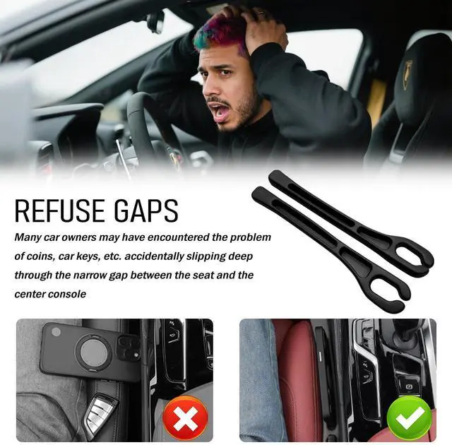 Alt view image 4 of 7 - 2PCS Car Seat Gap Filler Organizer,Soft Car Gap Filler Organizer for Filling Gaps with Storage Slots,Versatile Cars Seat Gaps Fillers Strip Cars Interior Accessories