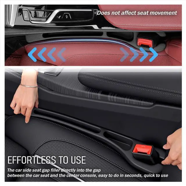 Alt view image 6 of 7 - 2PCS Car Seat Gap Filler Organizer,Soft Car Gap Filler Organizer for Filling Gaps with Storage Slots,Versatile Cars Seat Gaps Fillers Strip Cars Interior Accessories