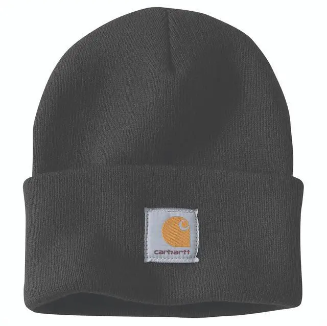 Main image of Mens Knit Cuffed Beanie Hat, Black, One Size US