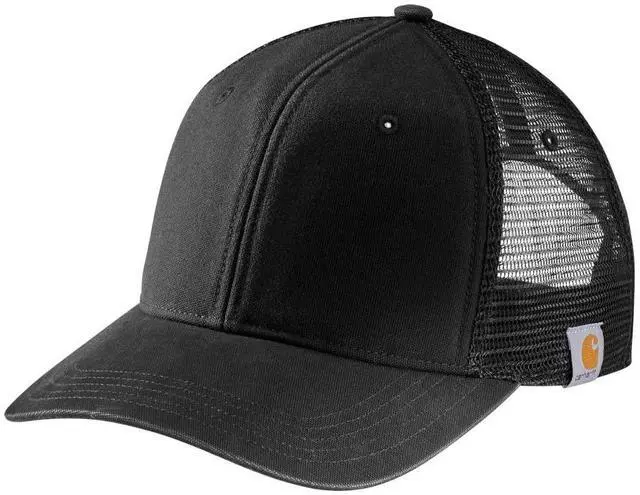 Main image of Men's Canvas Mesh Back Cap, Black, One Size