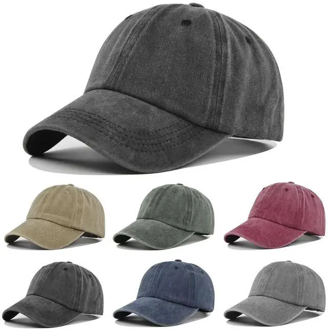 Main image of 6Pack Unisex Vintage Washed Cotton Baseball Cap Soft Unconstructed Plain Blank Adjustable Size Dad Hat (US, Alpha, One Size, 6 Pcs-D)